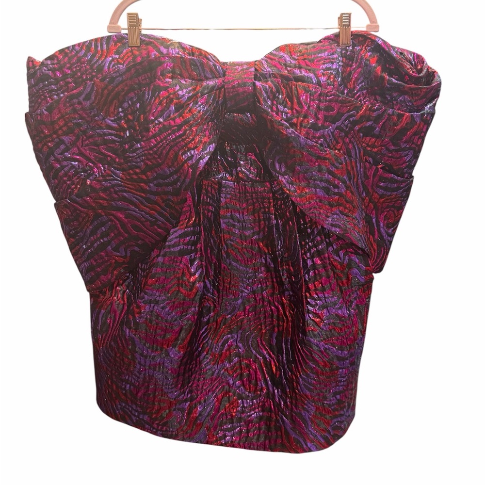 Bold Strapless Dress with Bow Detail